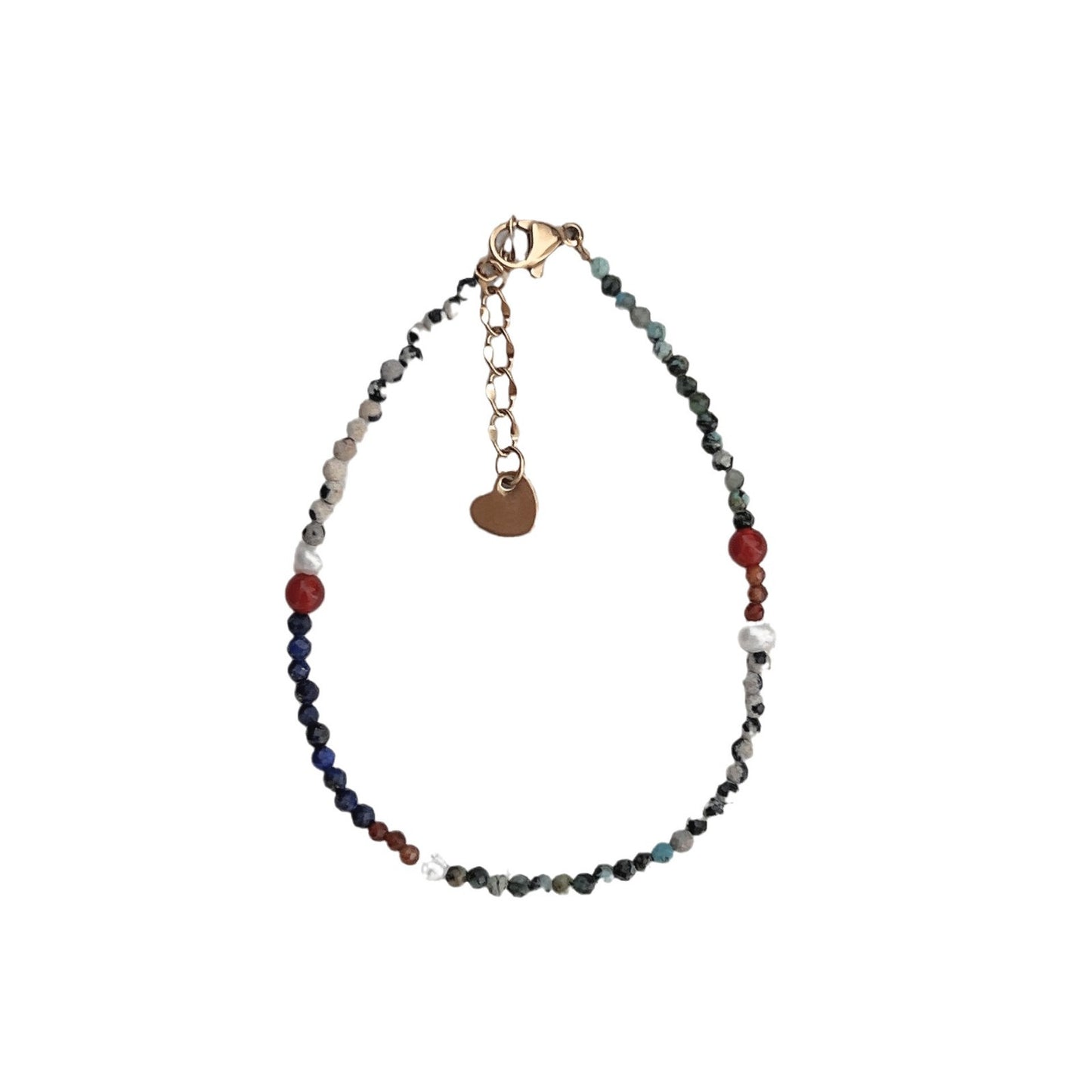 Women's Handmade Natural Stone Agate Gold Sand Blue Bracelets