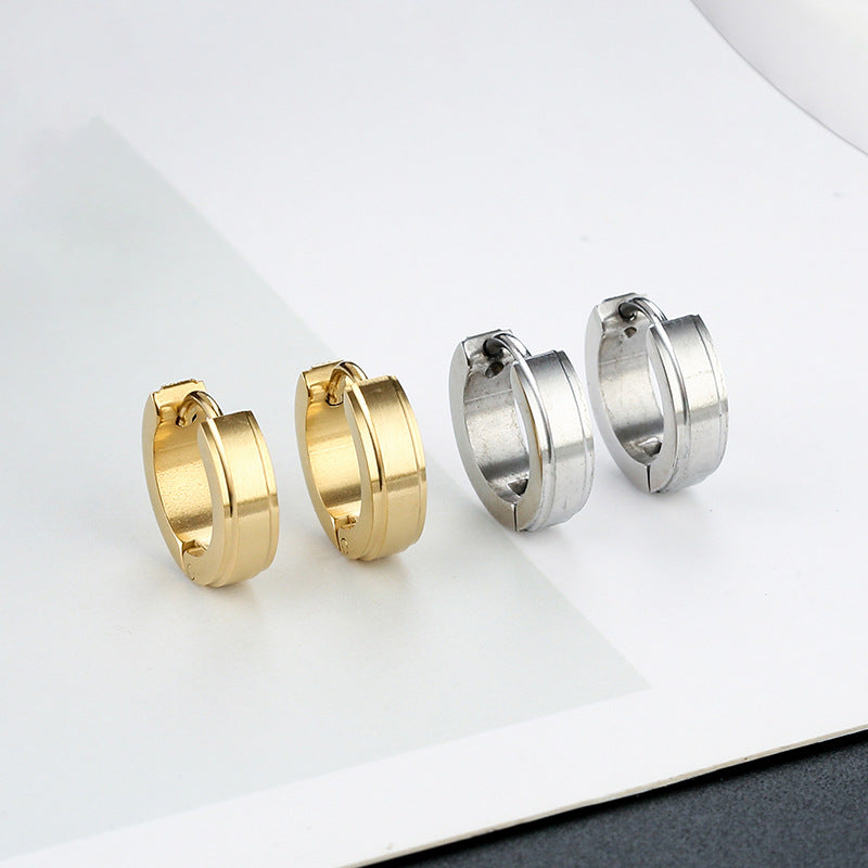 Titanium Steel Gold Stainless Ear Clip Earrings