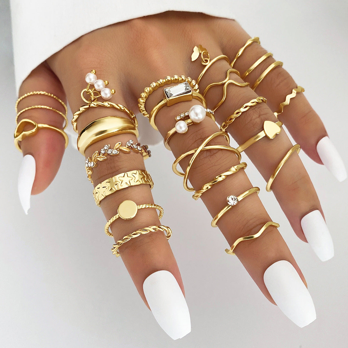 Women's Knuckle Suit Pieces Love Heart-shaped High-grade Niche Butterfly Rings