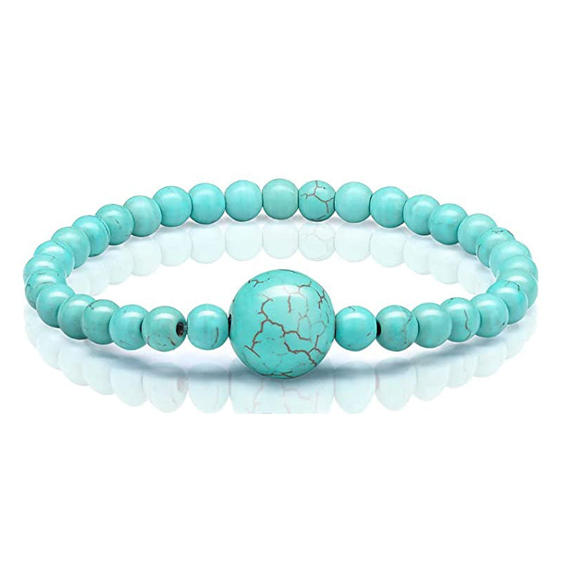 Stone White Turquoise Acupressure Healing Elastic Bracelets