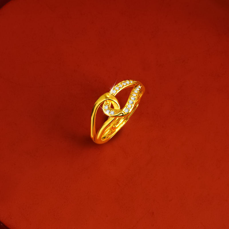 Women's Copper Alloy Exquisite Micro Rhinestone Adjustable Valentine's Day Rings