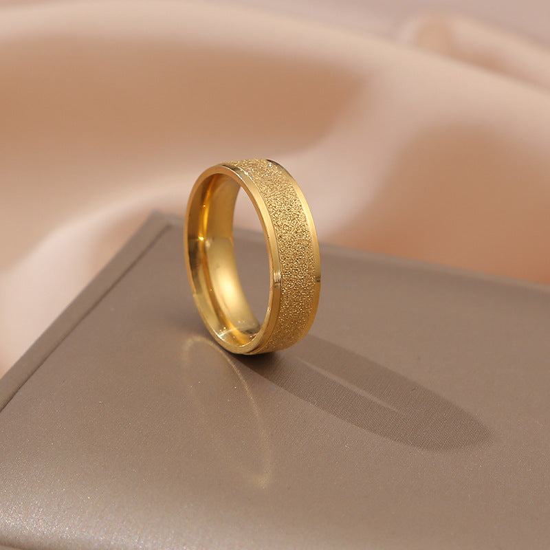 Sand Female Good-looking Frosted Simple Fashion Rings