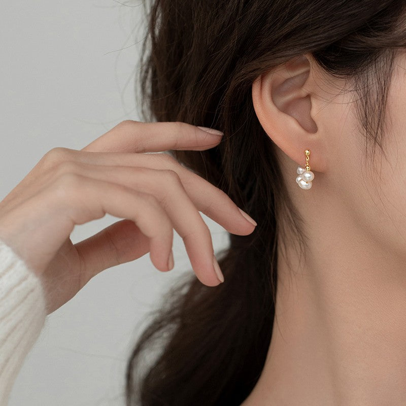 Women's Sterling Sier Pearl Light Luxury Trendy Earrings