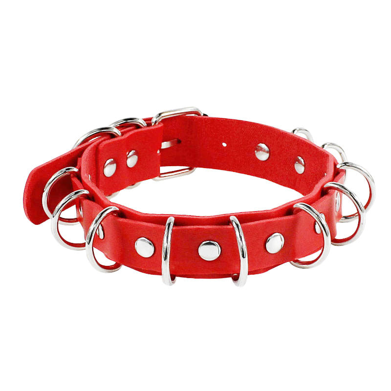 Creative Ornament Punk Exaggerated Leather Metal Necklaces