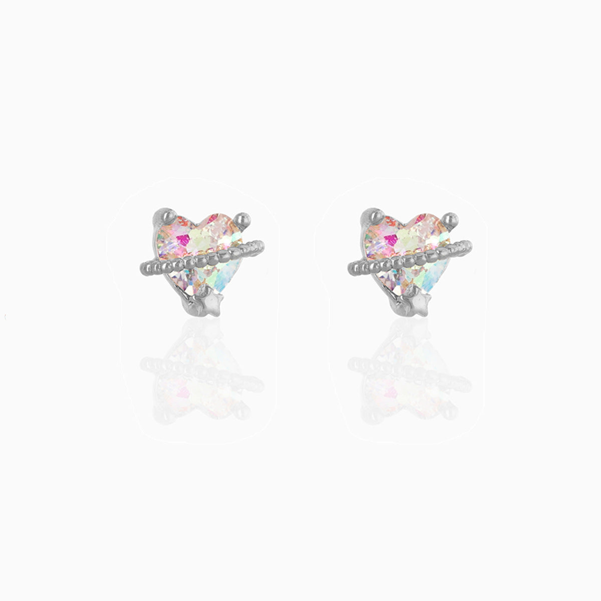 Unicorn Loving Heart Zircon Female Artistic Earrings