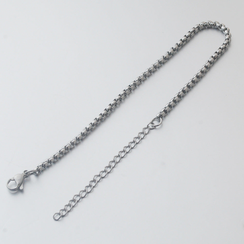 Men's Stainless Steel Ornament Titanium Square Pearl Bracelets