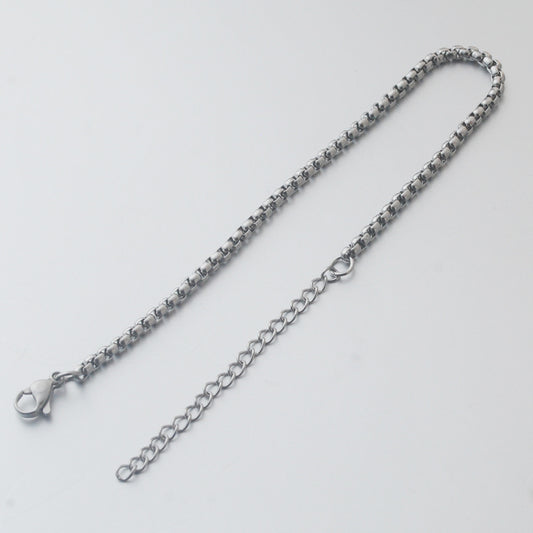 Men's Stainless Steel Ornament Titanium Square Pearl Bracelets