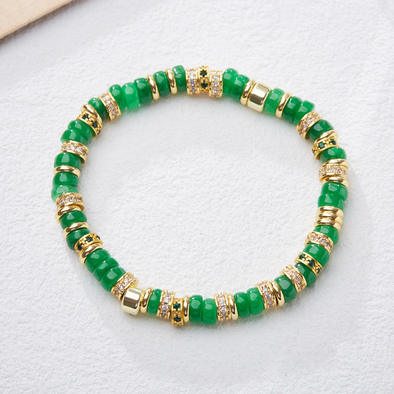Stone Female Rainbow Gold Tablet Gem Bracelets