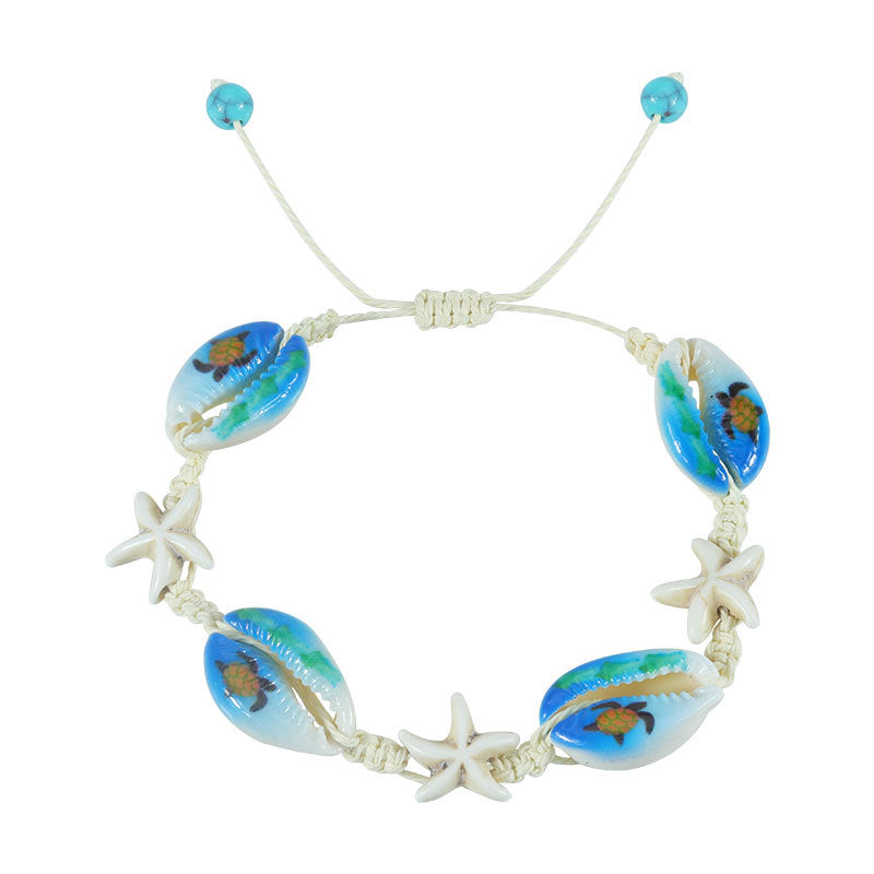 Style Natural Shell Starfish Hand Weaving Bracelets