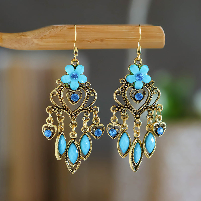 Ethnic Style Your Colorful Vintage Flower Earrings