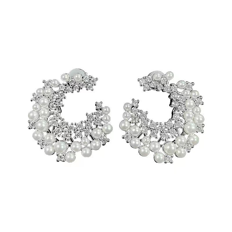 Shining Diamond Irregular Round Female Special Earrings
