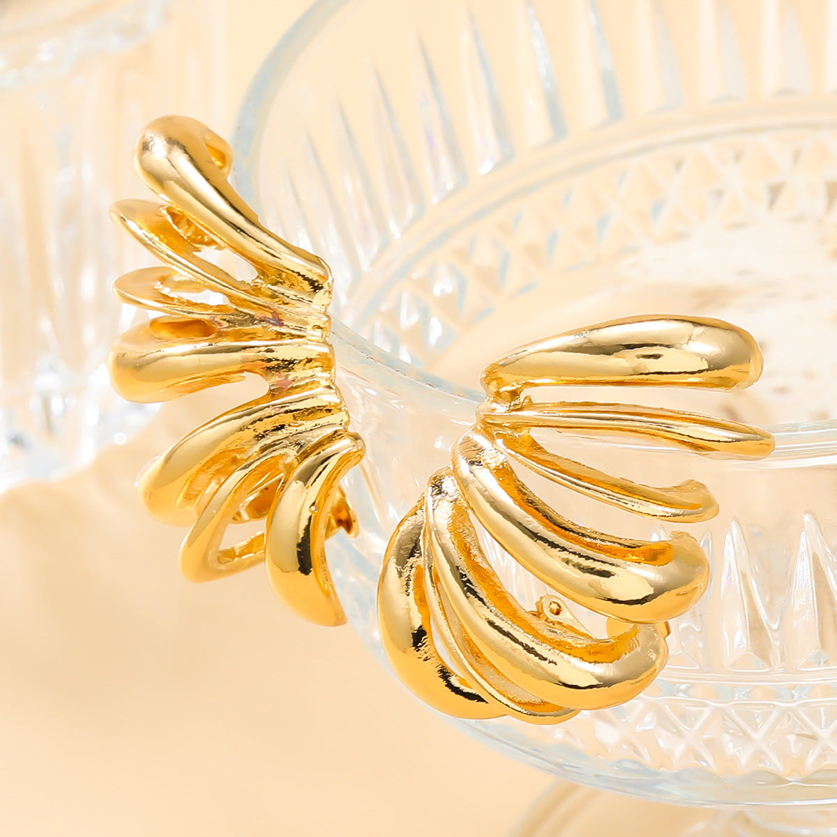 Autumn Metal Alloy Exaggerated Female Spring Flower Earrings