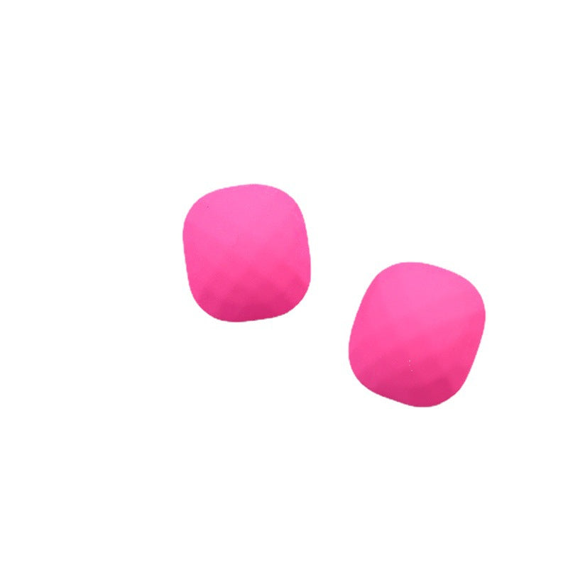 Women's Multilateral Three-dimensional Cut Painted Square Candy Earrings