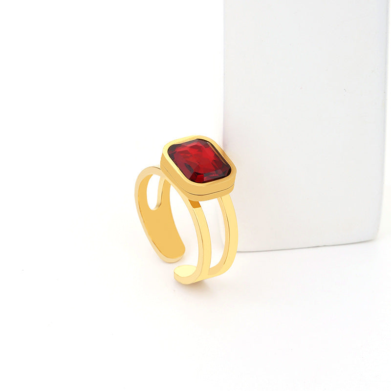 Women's Fashion Simple Stainless Steel Open Geometric Rings