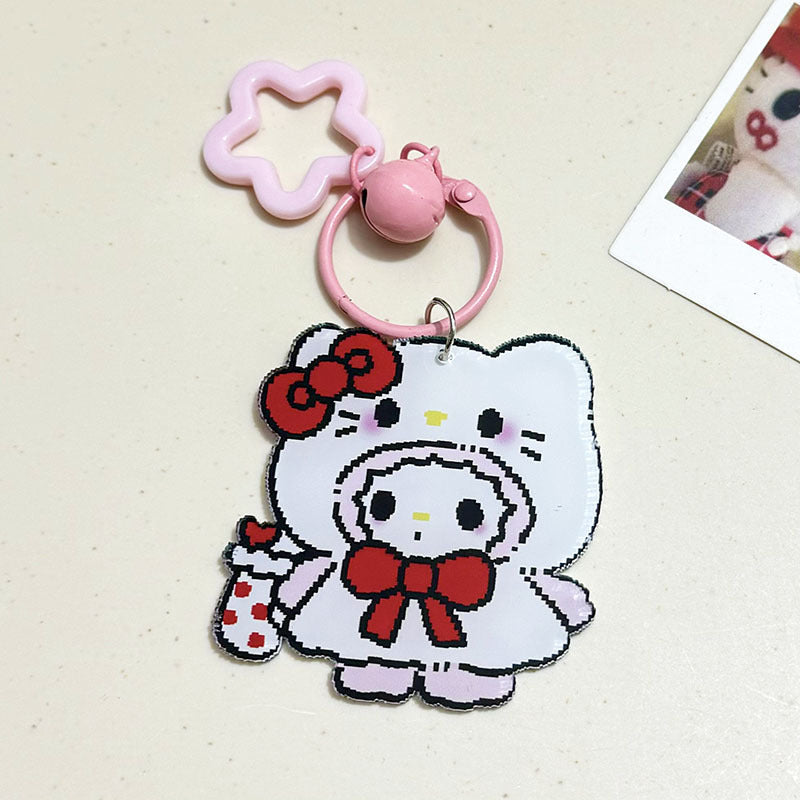 Pixel Cartoon Key Button Schoolbag Cute Acrylic Hang Decorations Hanging Ornaments
