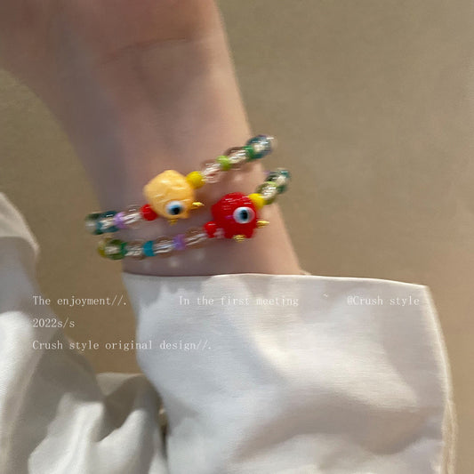 Korean Personalized Minority Design Color Crystal String Bracelets