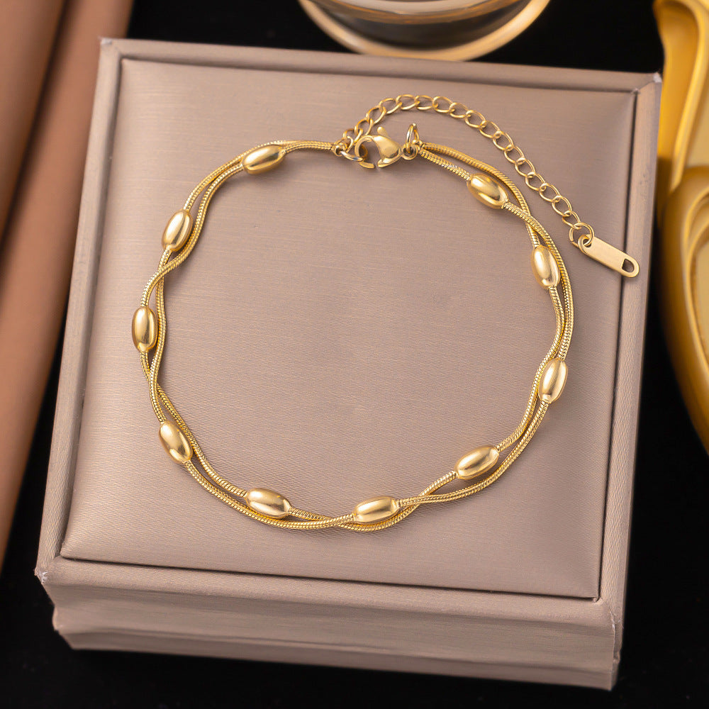 Women's Steel High-grade Gold Does Not Fade Anklets
