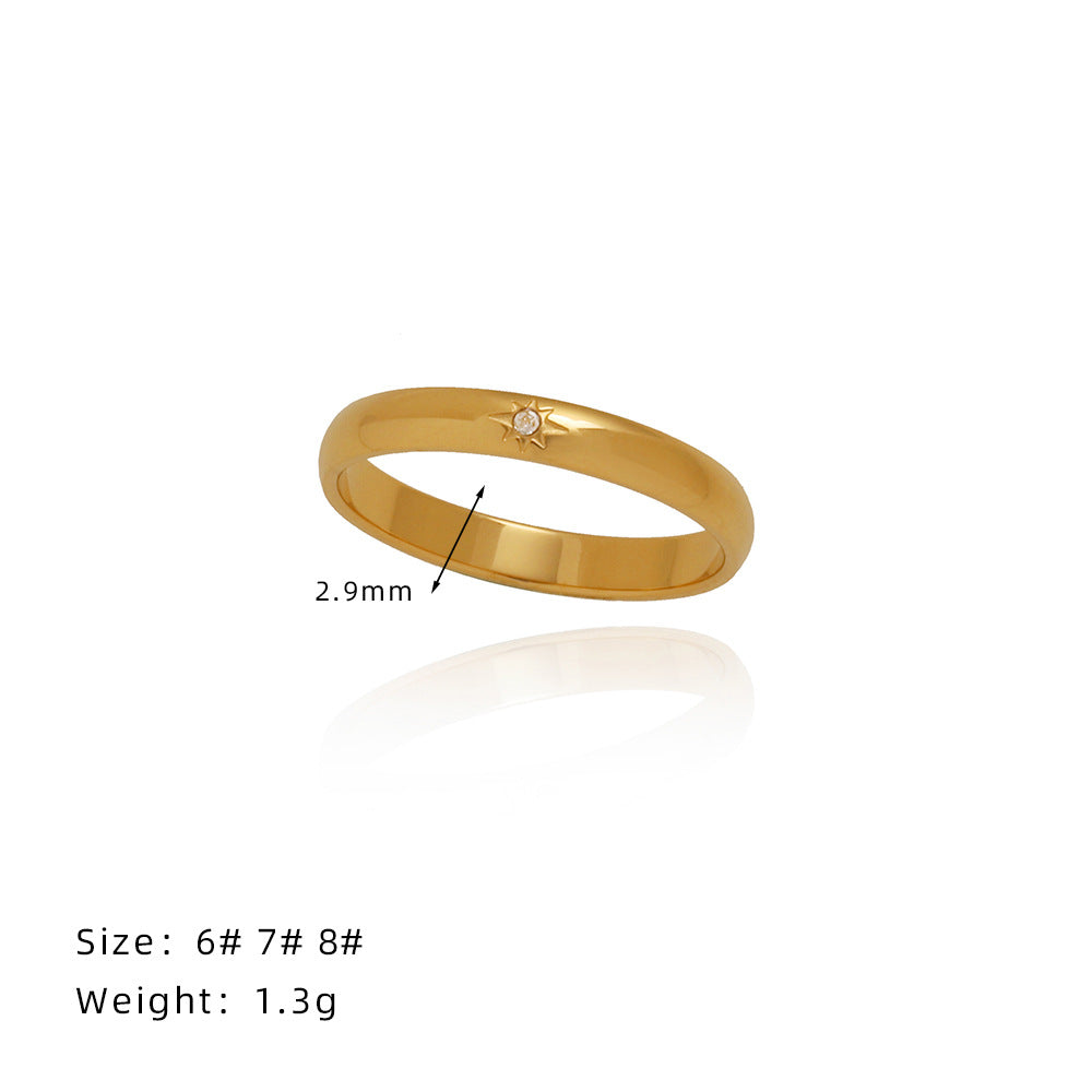 Girlfriends Simple Twin Narrow Edge Titanium Rings