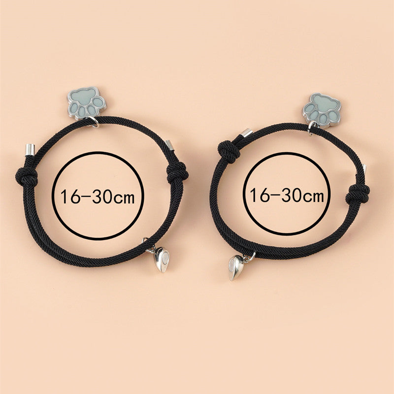 Women's & Men's Luminous Dripping Oil Dog's Paw Magnetic Bracelets