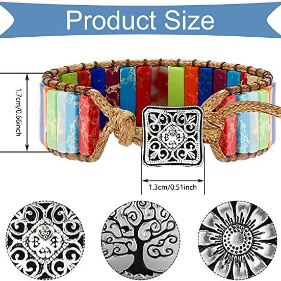 Ornament Emperor Stone Hand-woven Leather Bohemian Bracelets