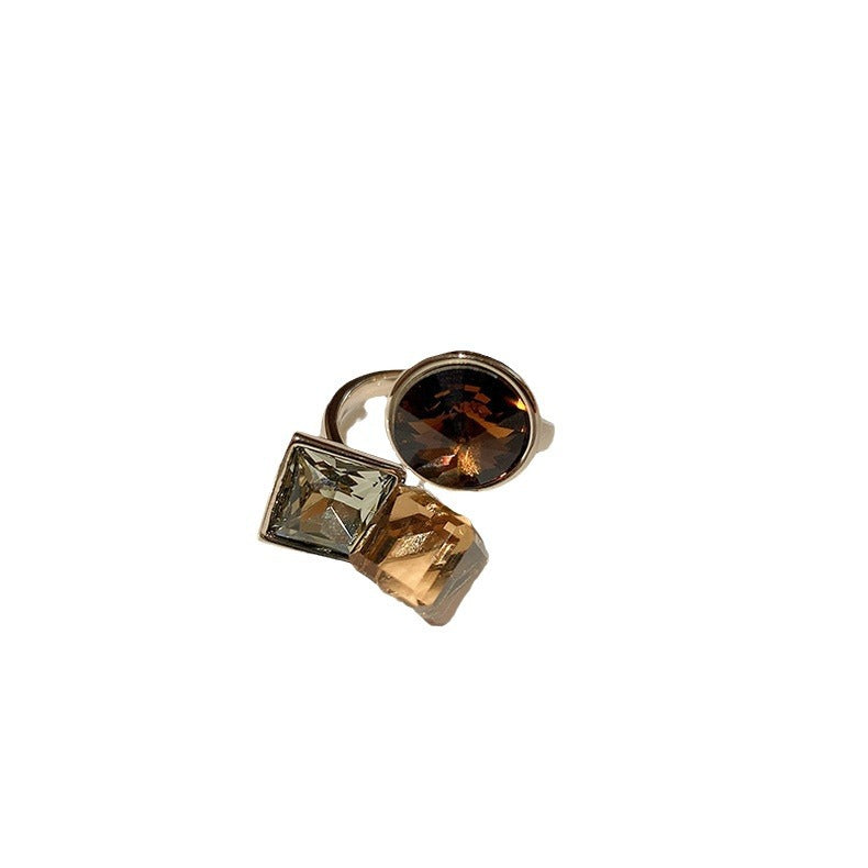 Geometric Ellipse Color Open Fashion Creative Design Rings
