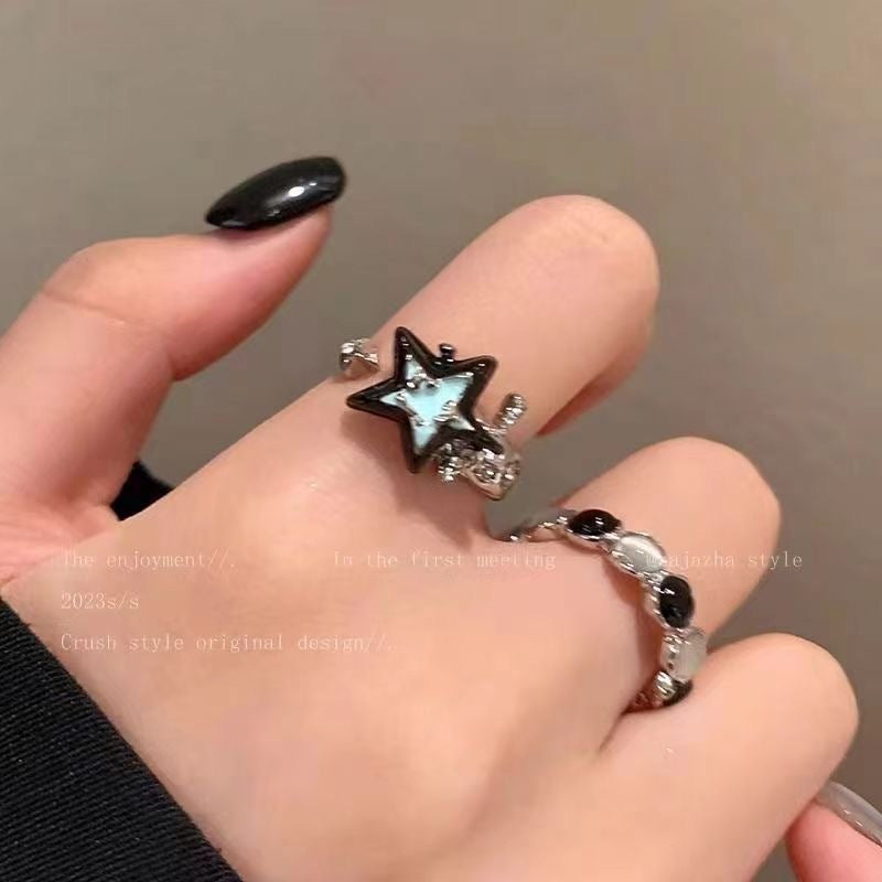 Opal Female Fashion Personality Couple Index Rings
