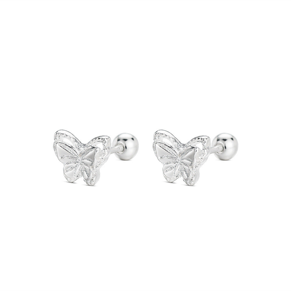 Women's Butterfly Sier-plated Elegant Design High-grade Earrings