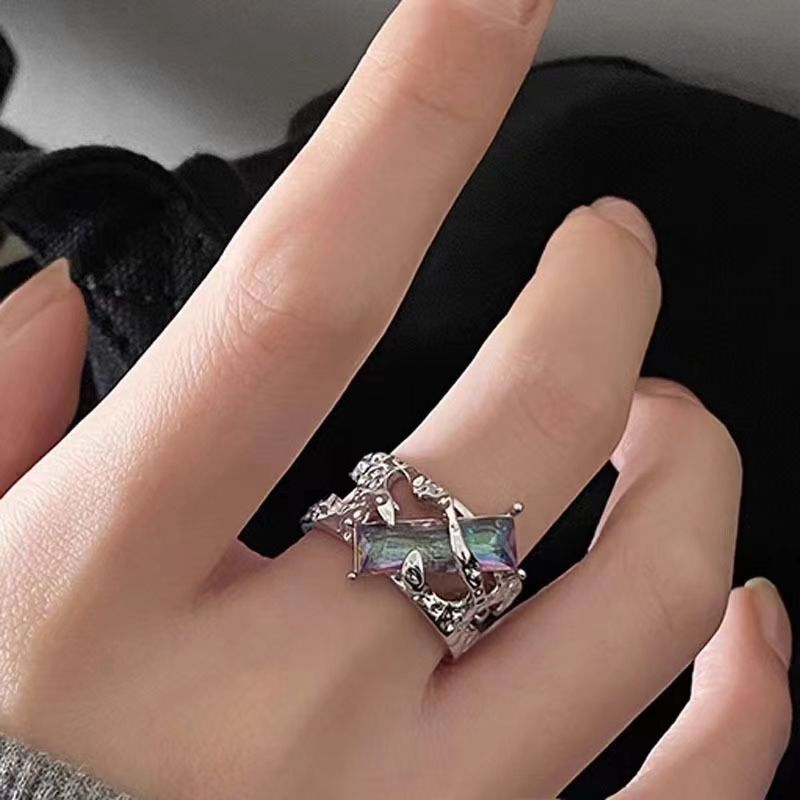 Liquid Thorn Open Ruby High-grade Index Finger Sweet Cool Rings