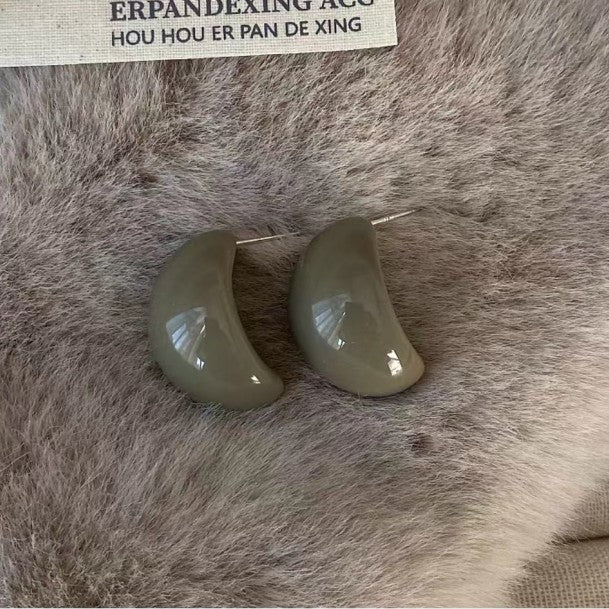 Sier Needle French Retro Personality Minimalism Earrings