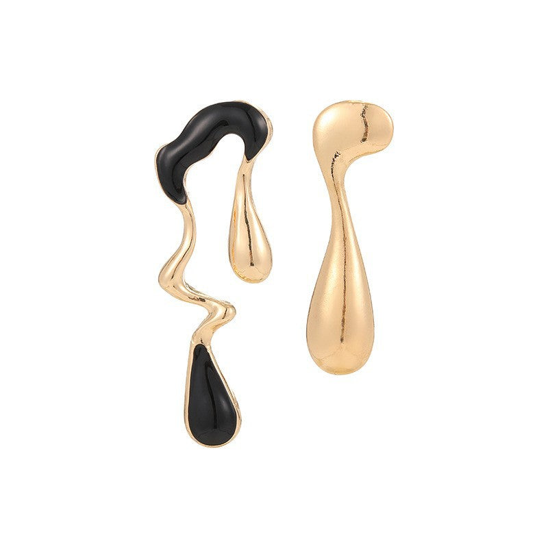 Irregular Line Water Drop Small Jewelry Earrings