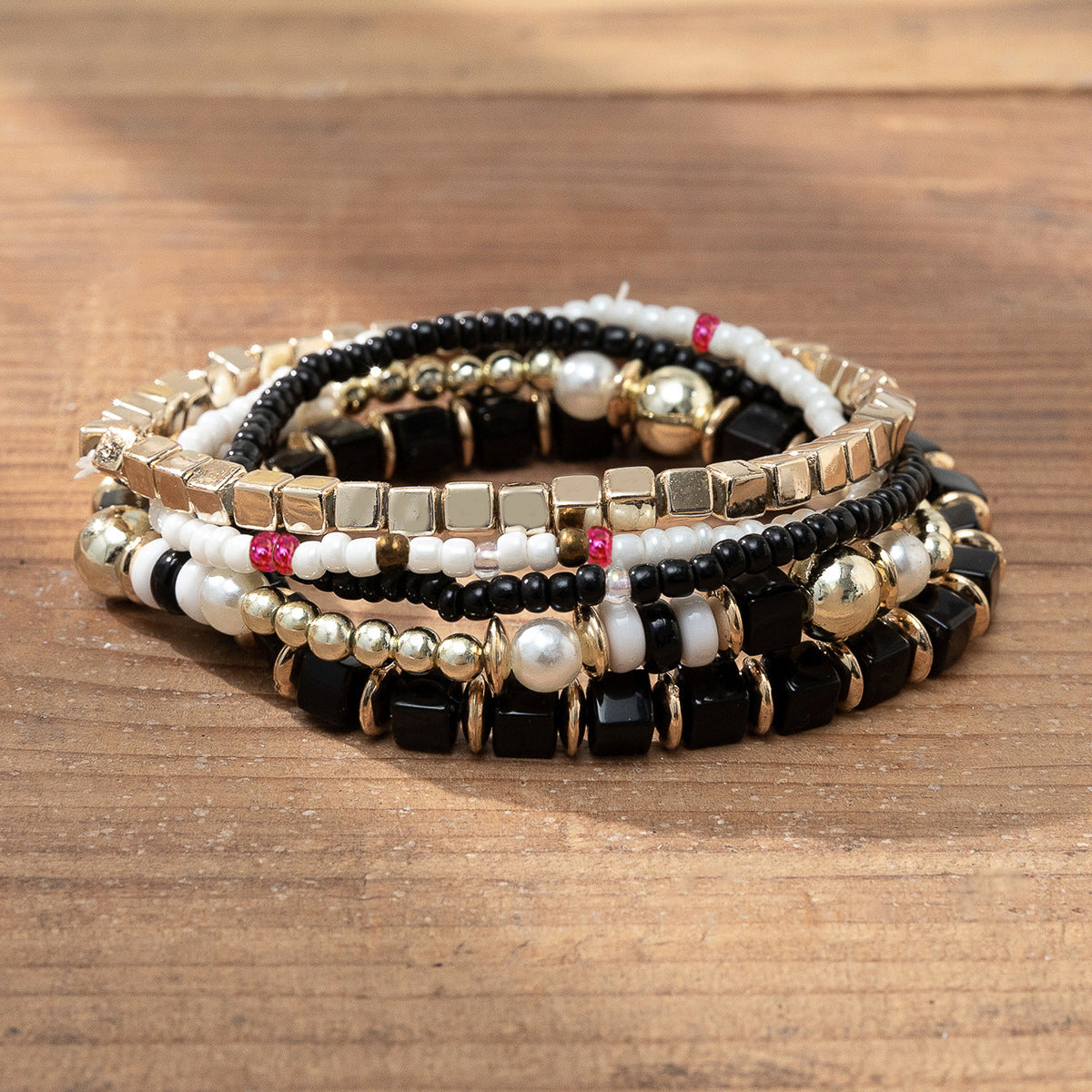 Style Bohemian Bead Design Sense Niche Contrast Bracelets
