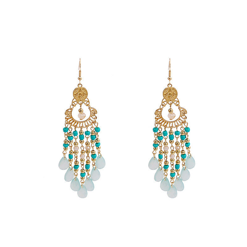 Acrylic Bohemian Bead Female Ethnic Style Earrings
