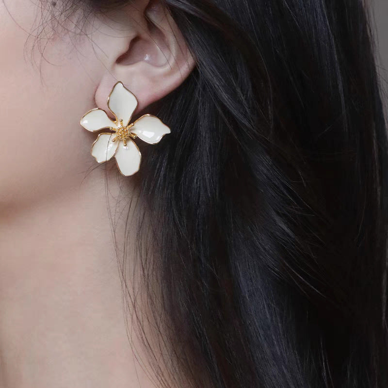 Women's Fashion Glaze Flowers High-grade Simple Personalized Trendy Earrings