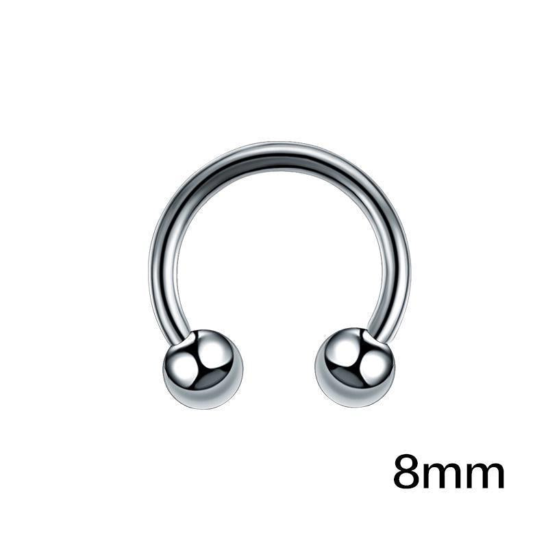 Titanium Steel Double-sided Ball Ear Bone Dumbbell Stainless Rings