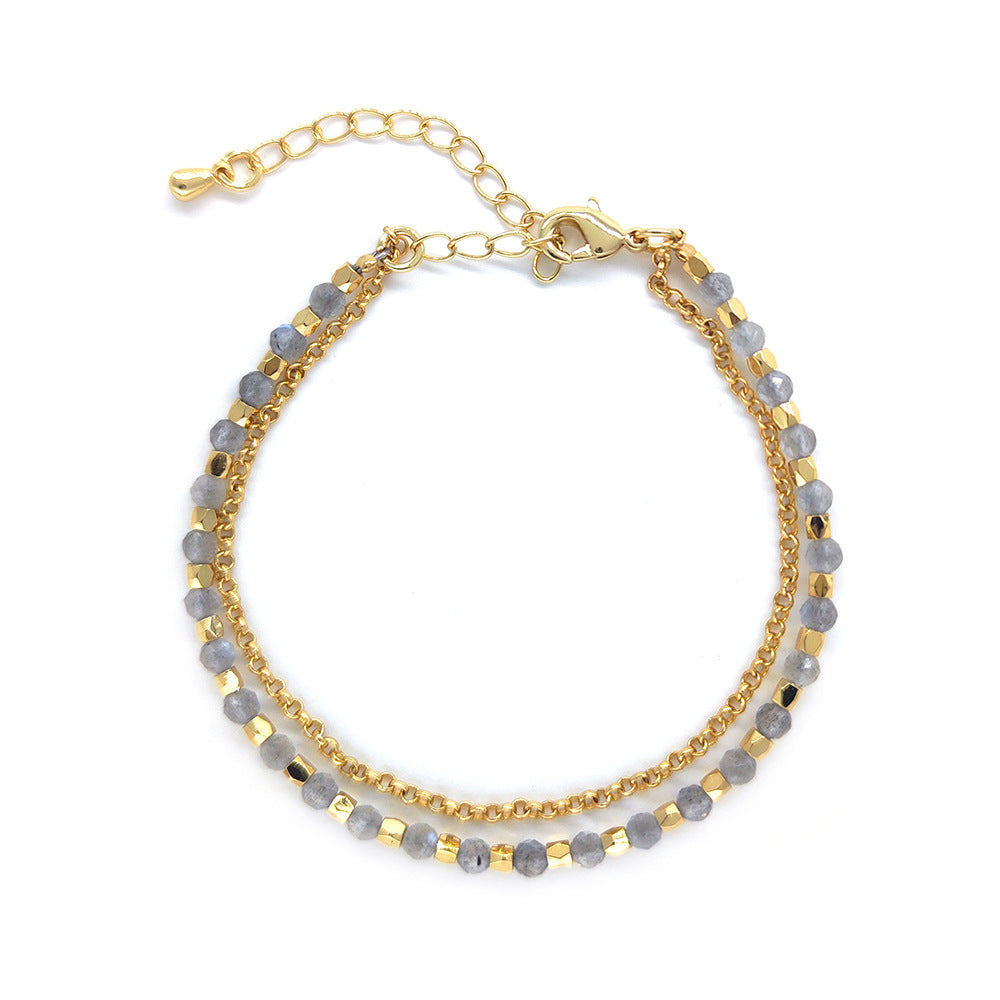 Women's Natural Tourmaline Stone Small Bohemian Design Bracelets