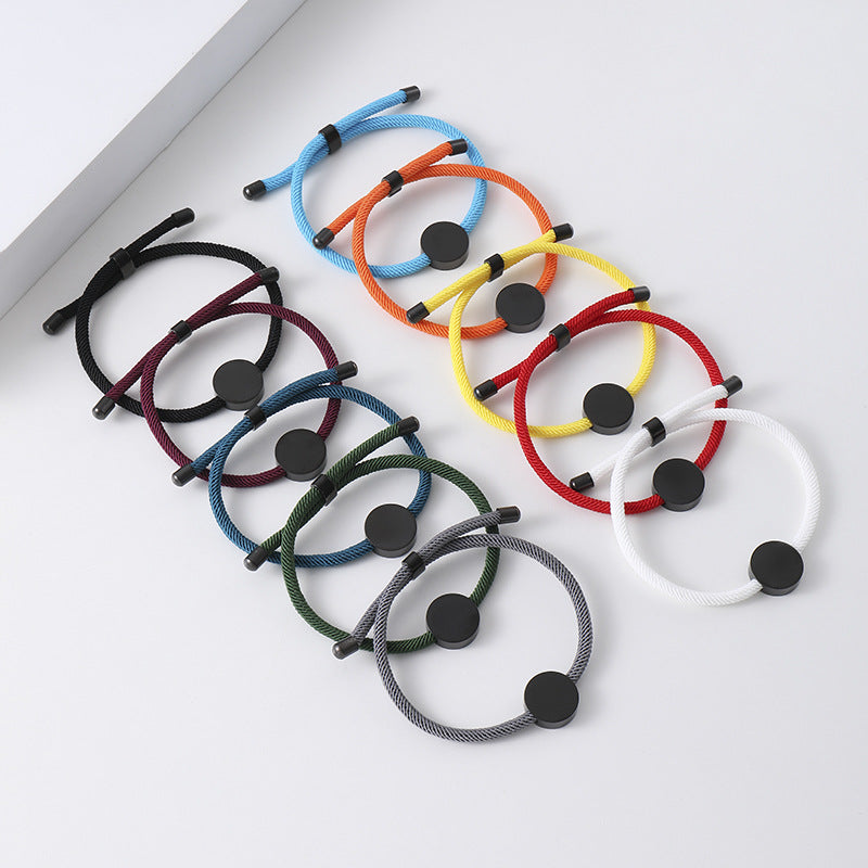 Women's & Men's Printing Material Round Adjustable Stainless Steel Bracelets