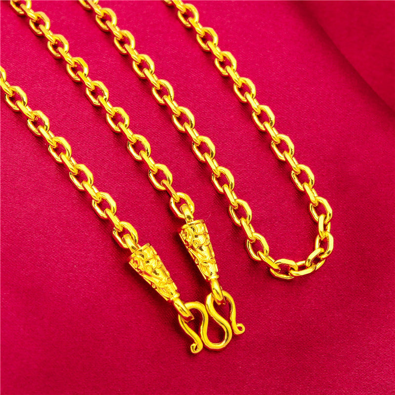 Men's Placer Gold Domineering Reverse Mold Fox Necklaces