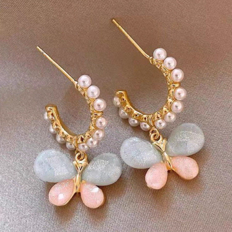 Simple Female Sier Light High-grade Small Ear Earrings