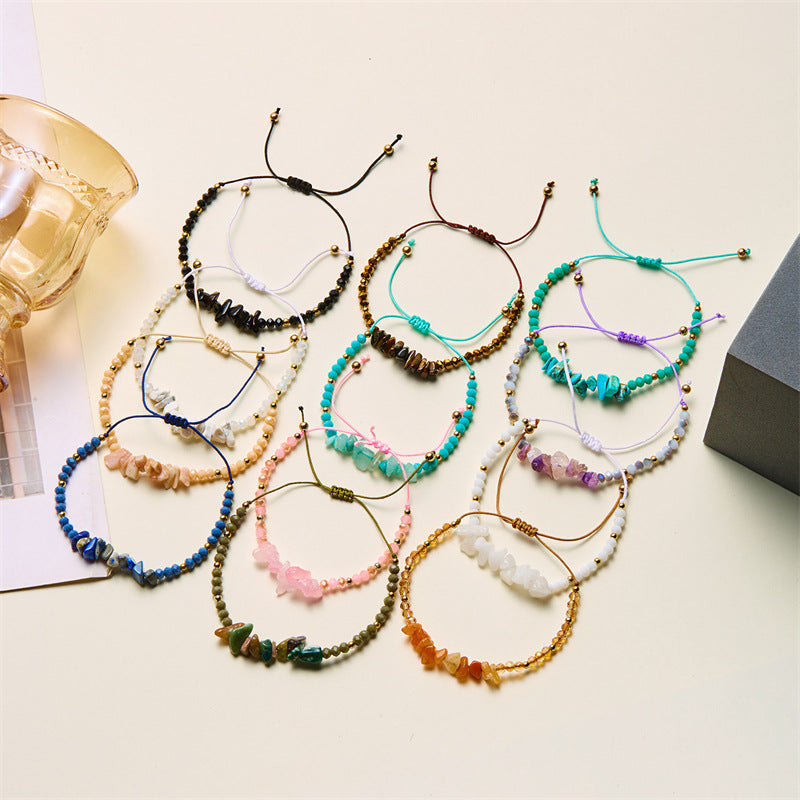 Fashion Natural Stone Gravel Wind Beaded Bracelets