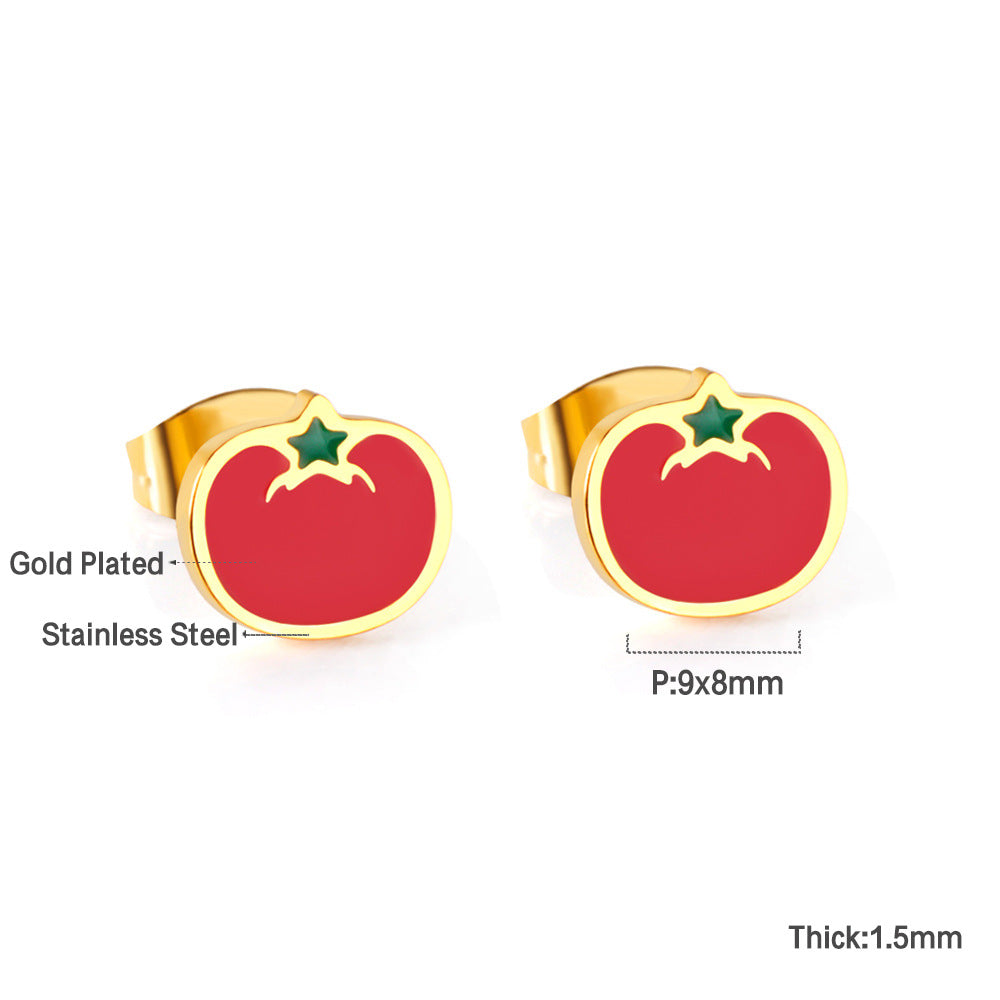 Children's Design Female Cute Sweet Cartoon Fruit Earrings