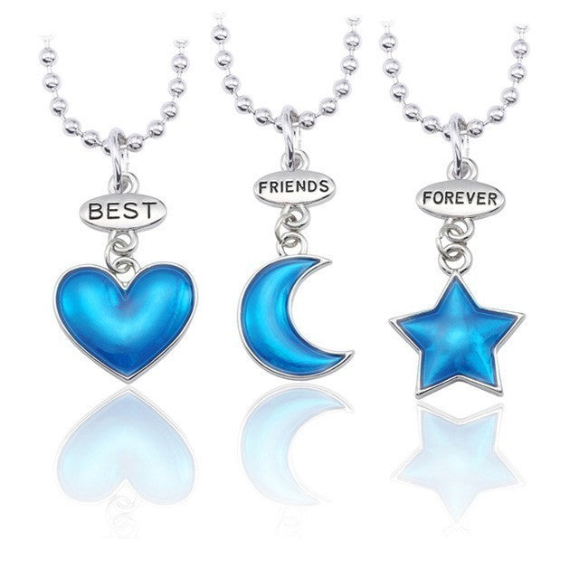 Good Friend Female Stitching Letter Diamond Heart Necklaces