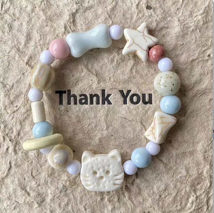 Colored Series Ceramic Beaded Female Girly Bracelets