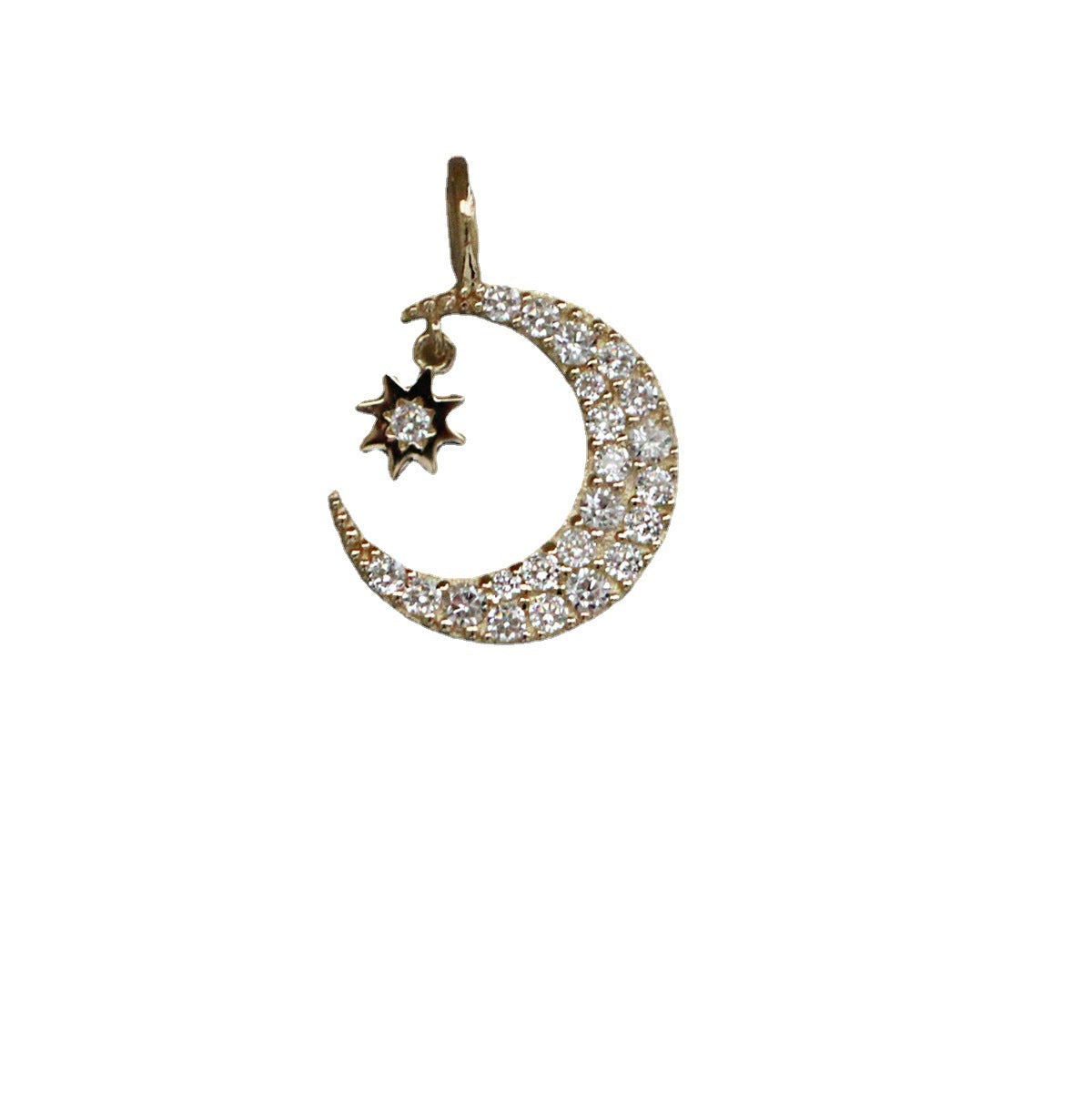 Women's Gold Plated Star Moon Exquisite Zirconium Diamond Temperament Wild Pendants
