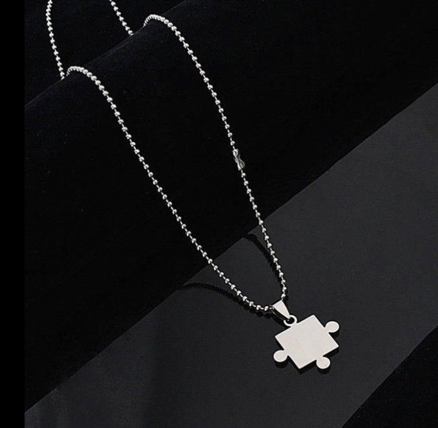 Women's & Men's Of Lovers Disco Hip Hop Puzzle Necklaces