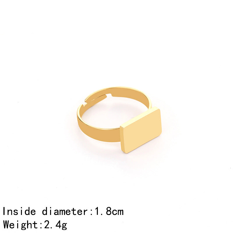 Women's Fashion Simple Stainless Steel Open Geometric Rings
