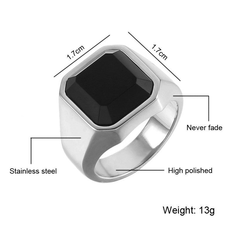 Men's Epoxy Shiny Gold Fashion High Sense Punk Hip Ring