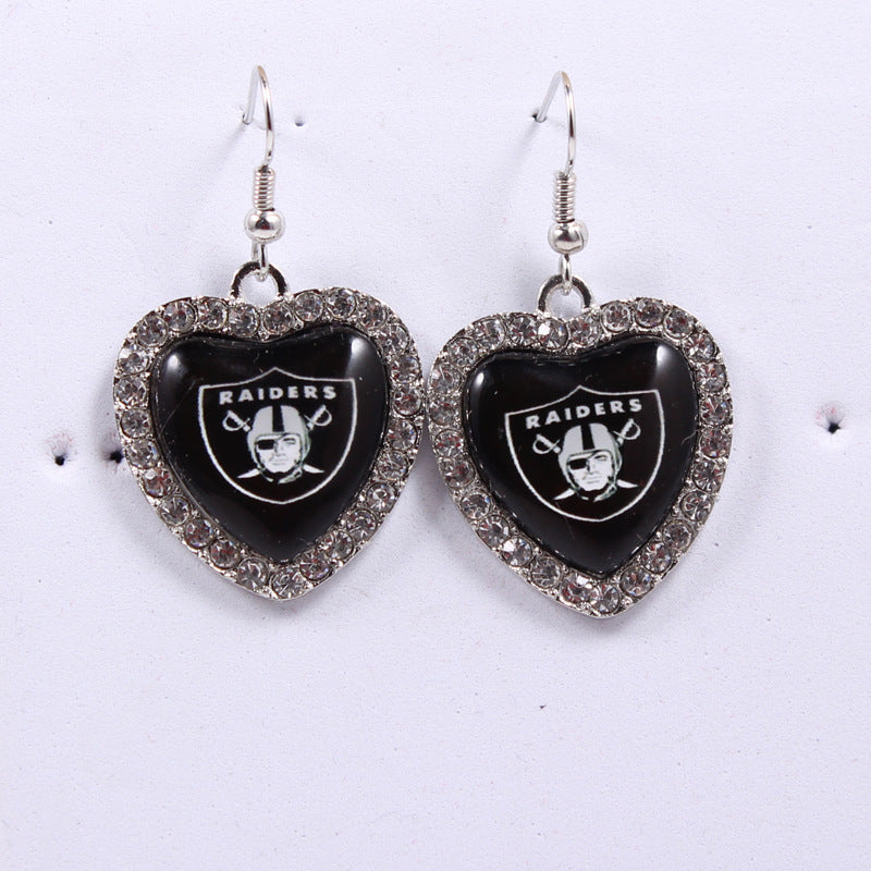Peach Heart Spot Drill Sports Team Series Earrings