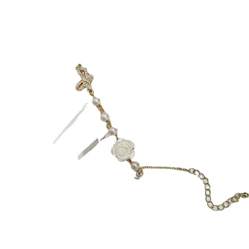 White Camellia Design Mori Style Good-looking Bracelets