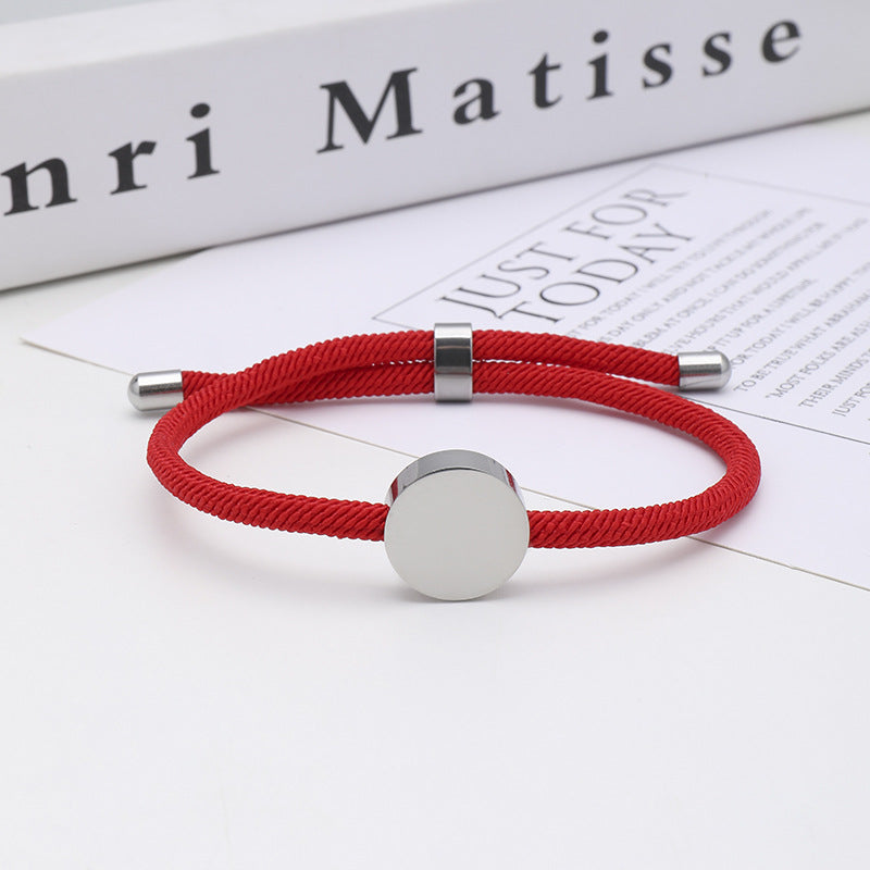 Women's & Men's Printing Material Round Adjustable Stainless Steel Bracelets