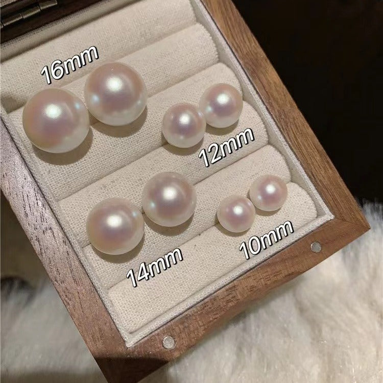 Women's Pink Pearl French Ear Sier Needle Earrings